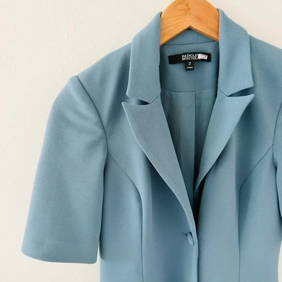 Badgley Mischka Blue Blazer Crepe Dress - Picture 5 of 6